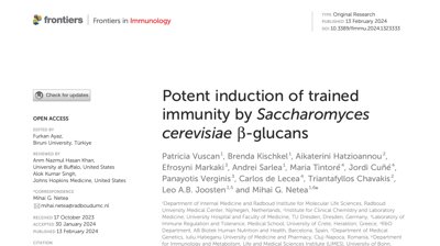 Potent induction of trained immunity by Saccharomyces cerevisiae beta-glucans